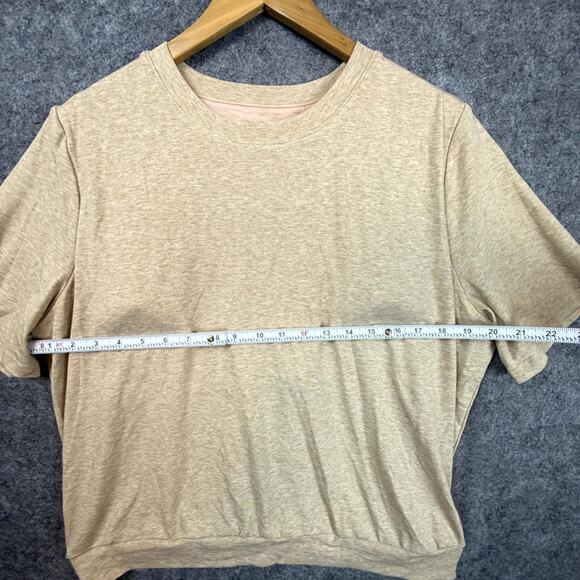 OGL Move Brami Top Womens 2XL Heather Tan Lyocell Wool Banded Hem Built in Bra - Picture 3 of 7